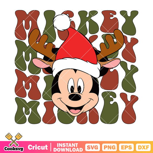 Mickey mouse head antlers svg
