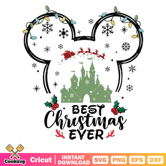 Mickey mouse head best christmas ever svg
