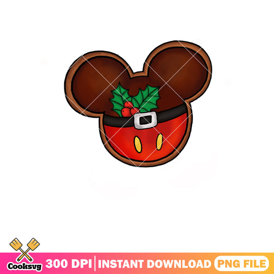 Mickey mouse head christmas design png, mickey mouse christmas png