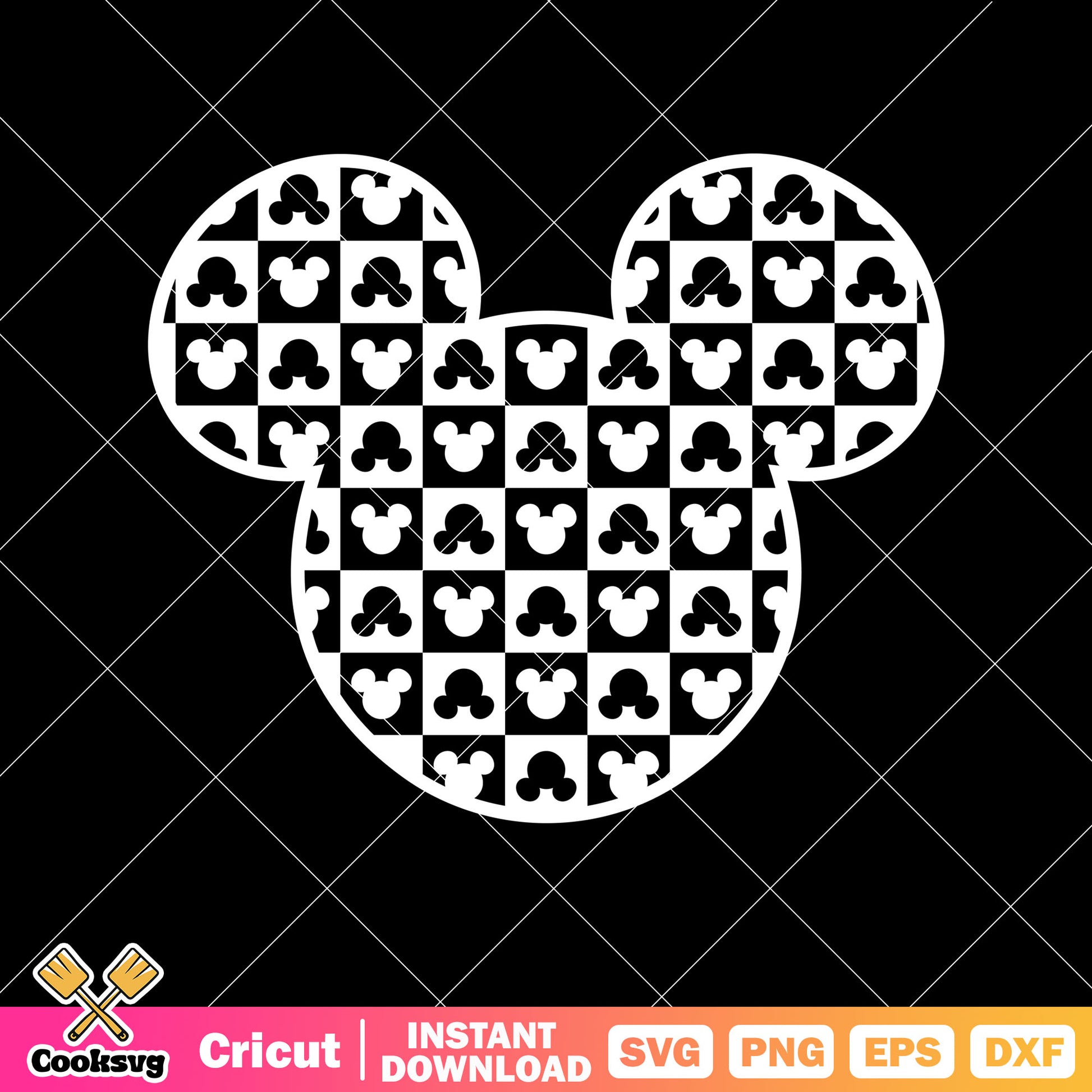 Mickey mouse head disney black svg design, mickey mouse head svg