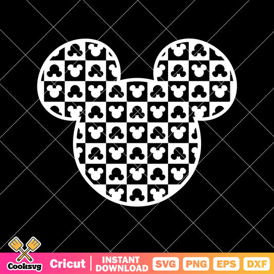 Mickey mouse head disney black svg design, mickey mouse head svg