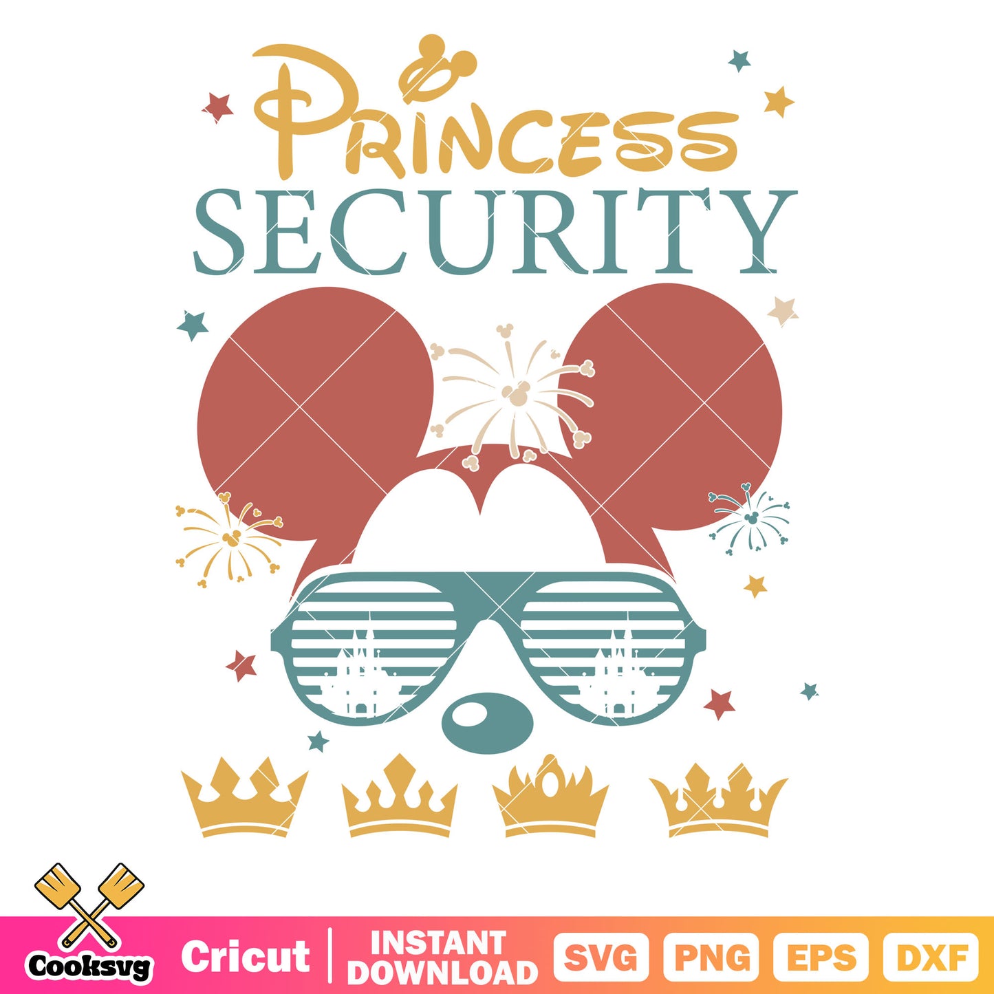 Mickey mouse head princess security svg, princess security​ svg, mickey head svg