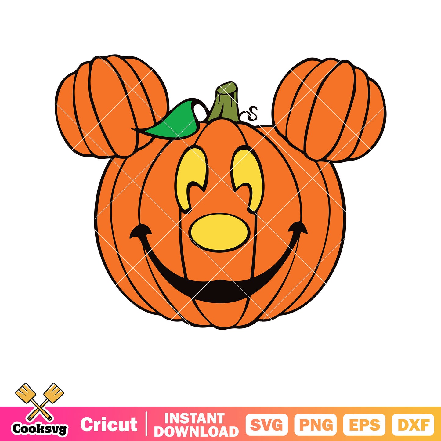 Mickey mouse head pumpkin svg