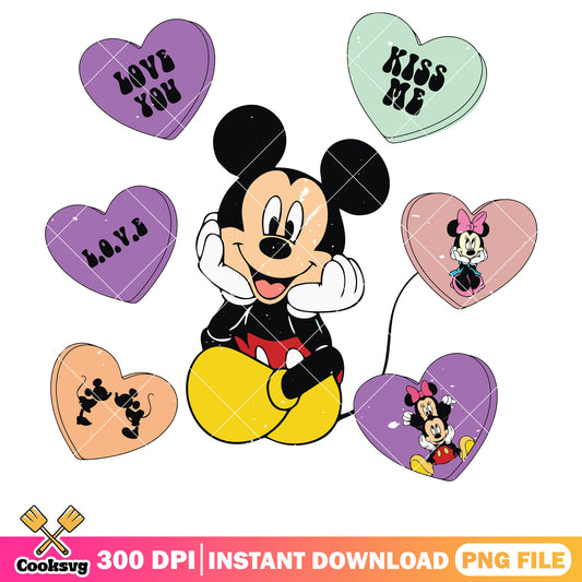 Mickey mouse love you valentine png, love valentine png, mickey valentine png