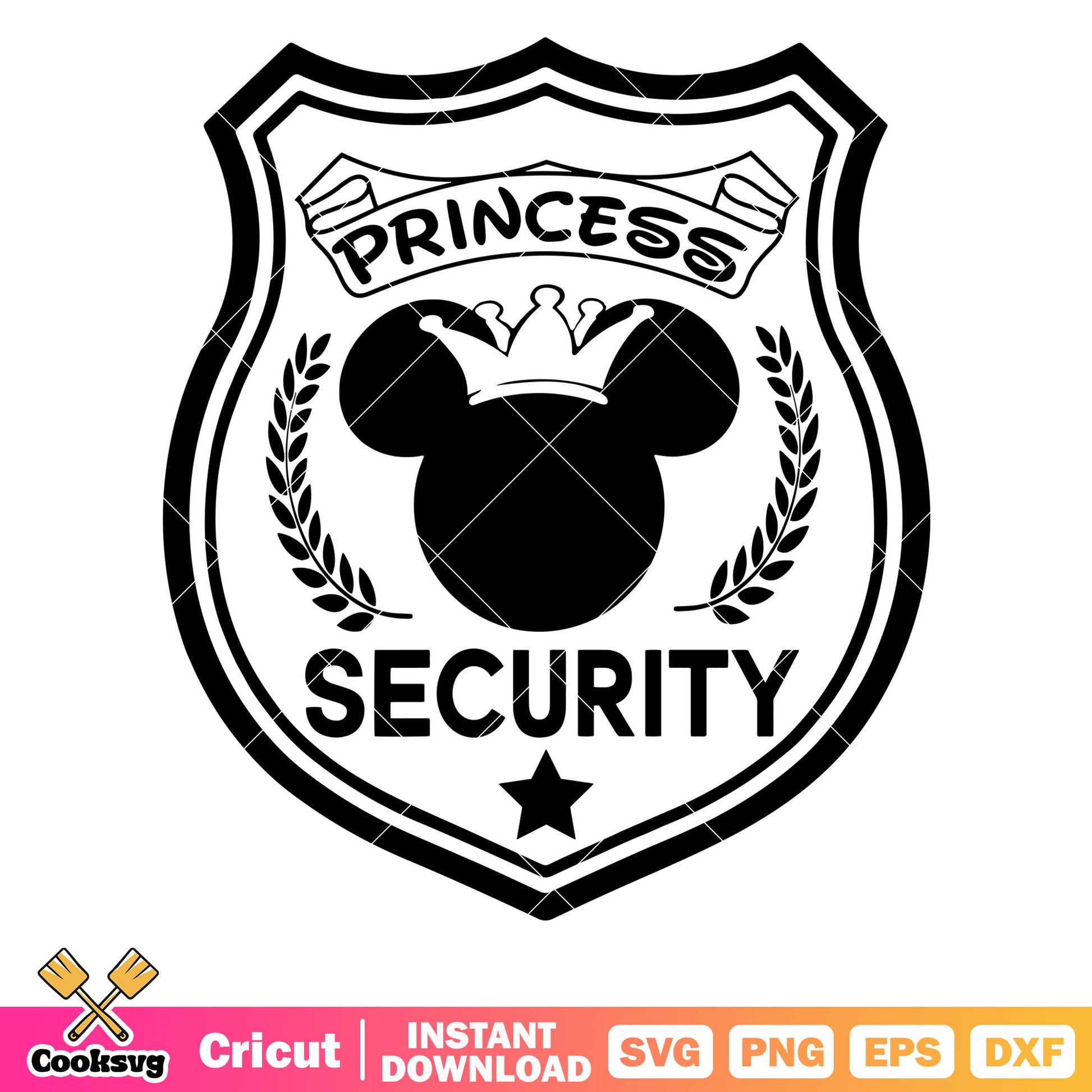 Mickey mouse outline princess security svg, princess security svg