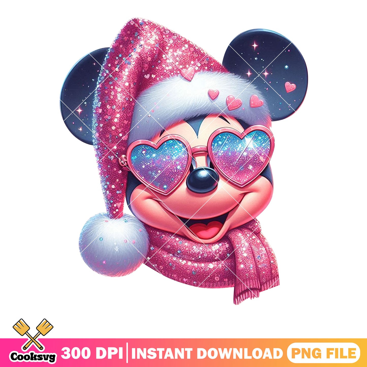 Mickey mouse pink glitter png, cute mouse head pink png, mickey png