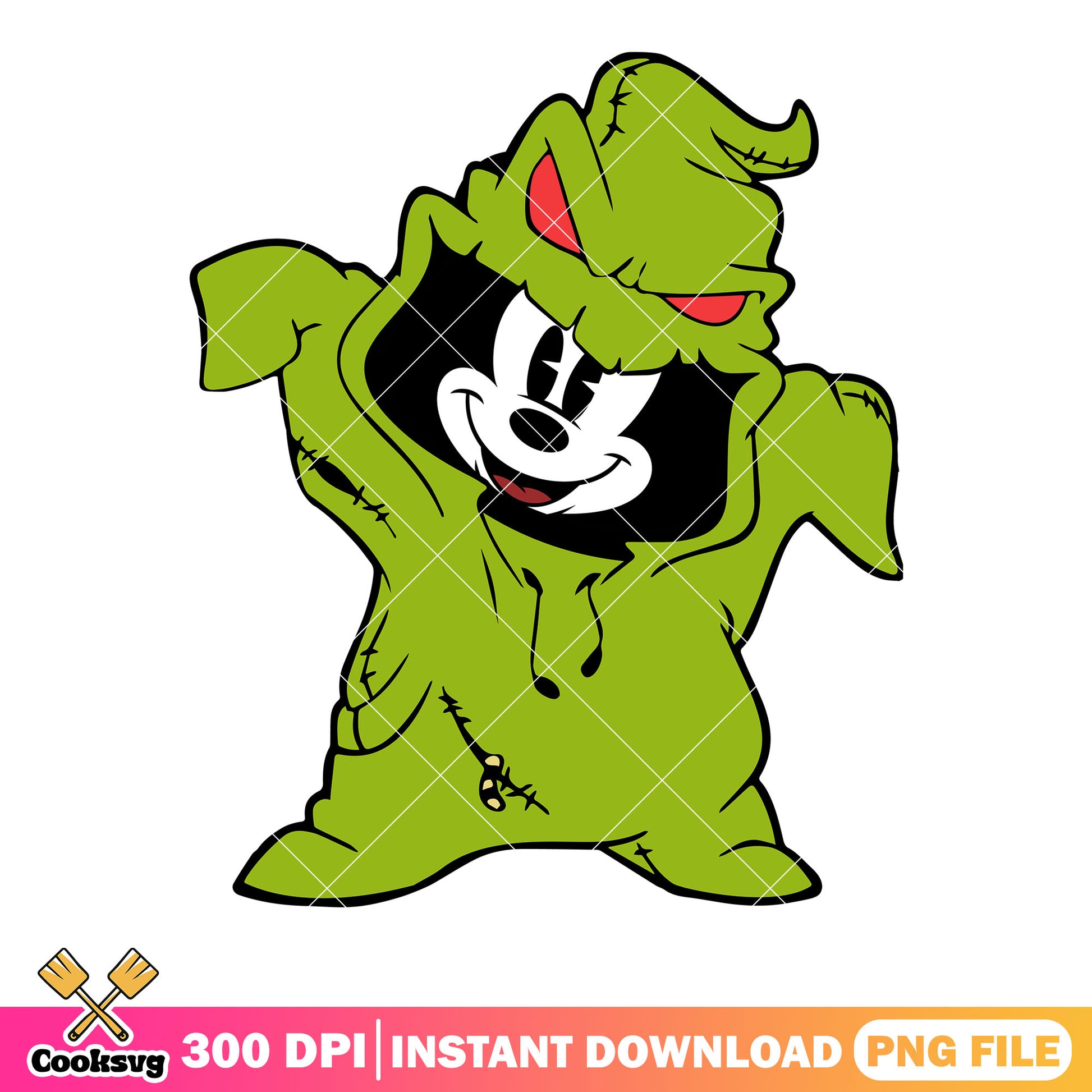 Mickey mouse png, spooky halloween png, oogie boogie png