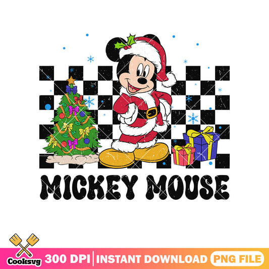 Mickey mouse santa christmas vibe png, mickey mouse santa​ png