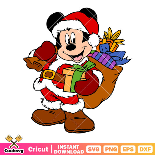 Mickey mouse santa claus costume svg