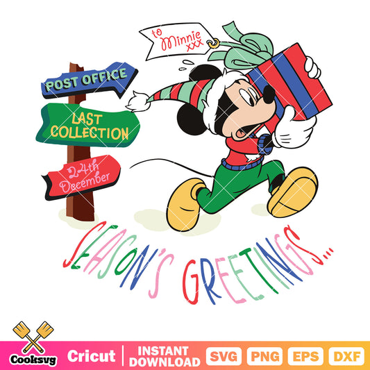 Mickey mouse season greetings svg