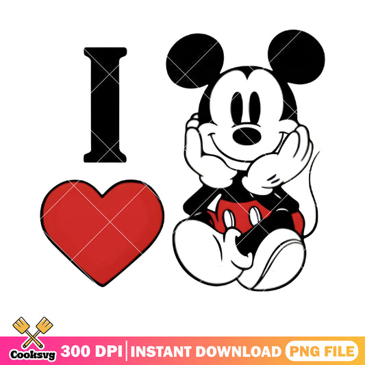Mickey mouse valentine heart png, love vibes png, disney valentine png
