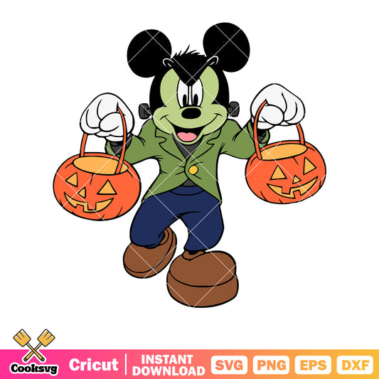 Mickey mouse zombie halloween svg