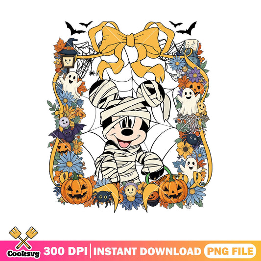 Mickey mummy halloween png, horror mickey png, halloween idea png