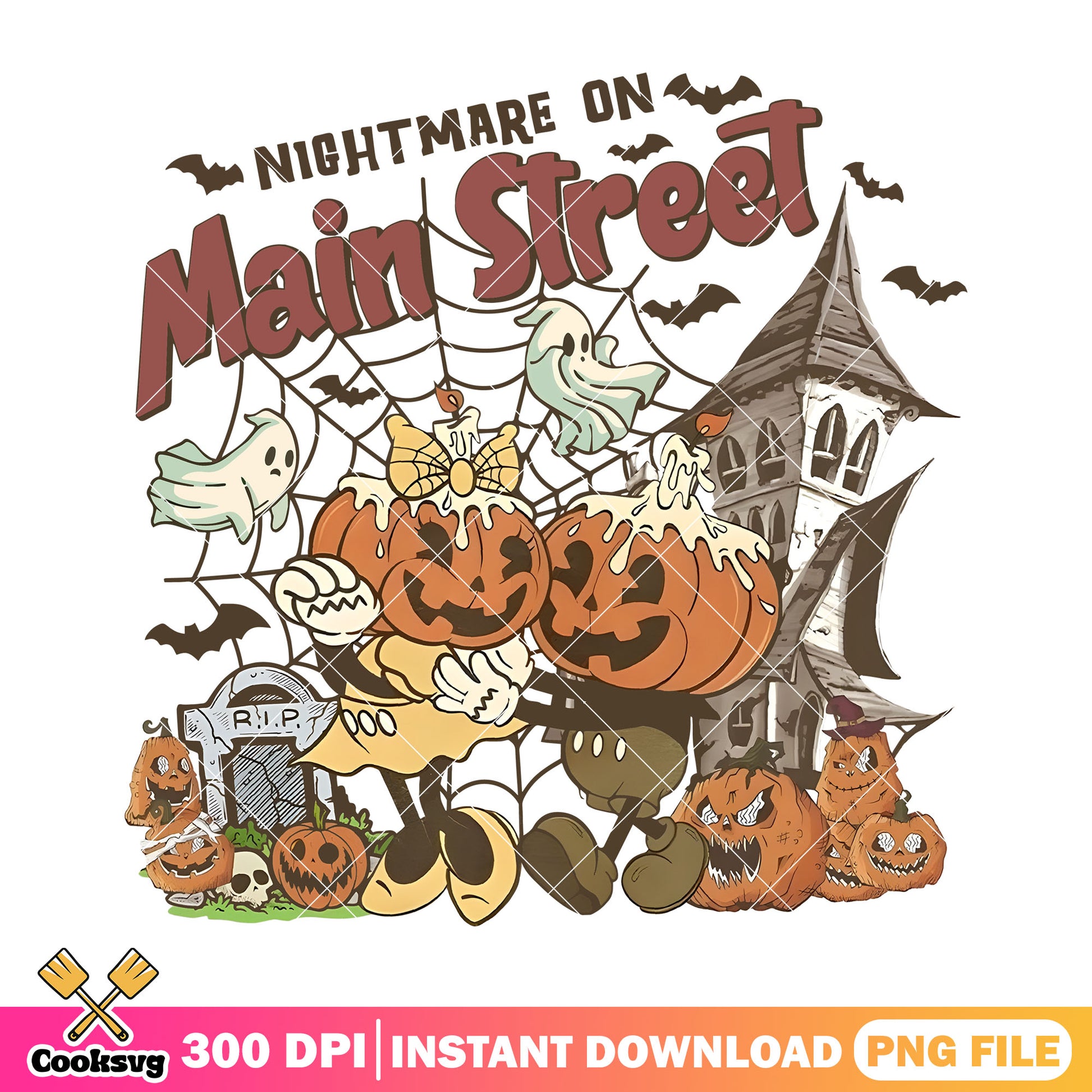 Mickey nightmare pumpkin png, nightmare on main street​ png