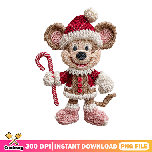 Mickey plush toy png, disney christmas png, mickey and friends png