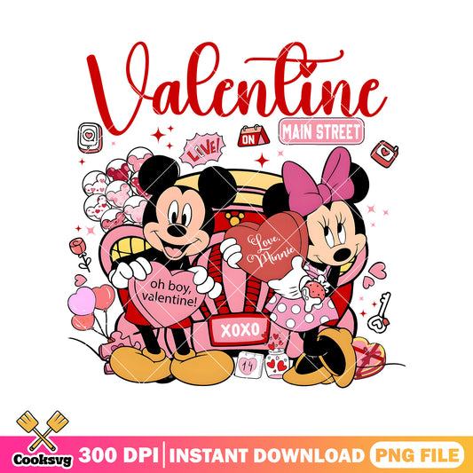Mickey red valentine main street png, mickey mouse valentine png