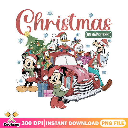 Mickey friends retro pink christmas png