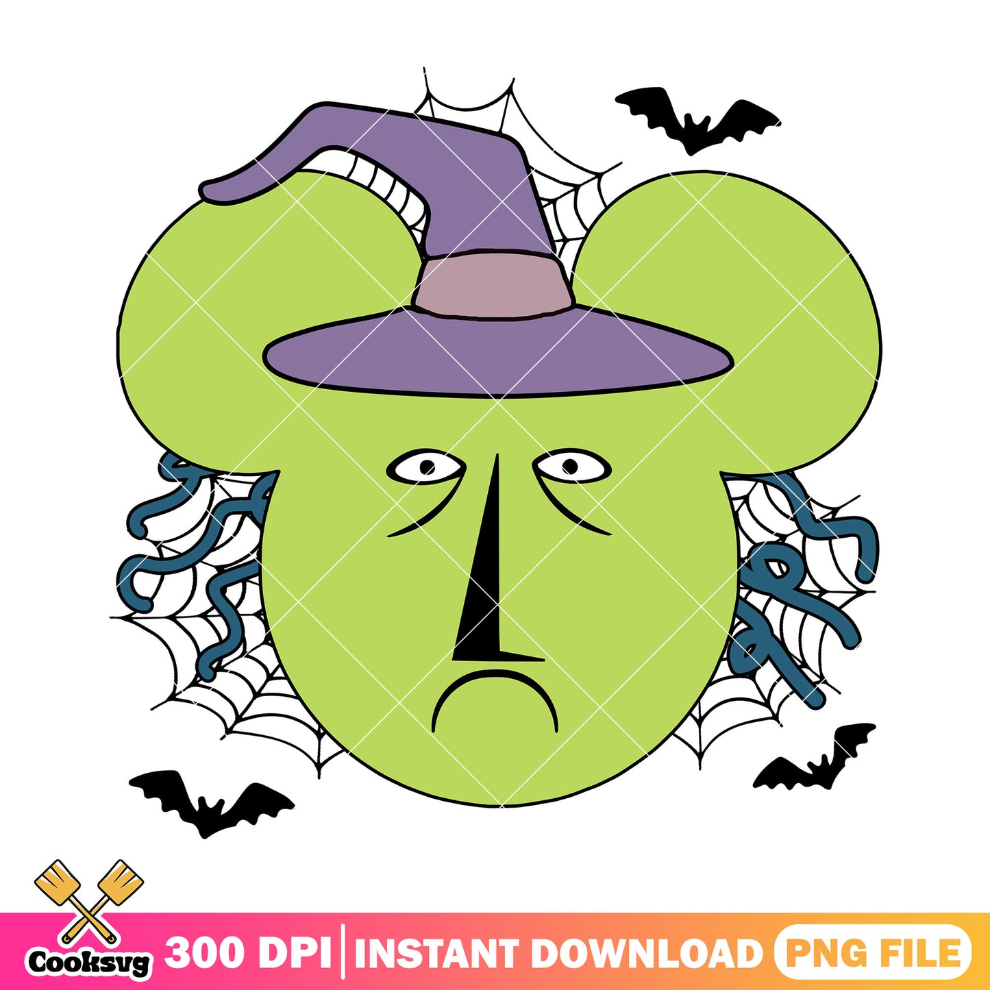 Mickey sad witch png, mickey halloween​ png, mickey head​ png