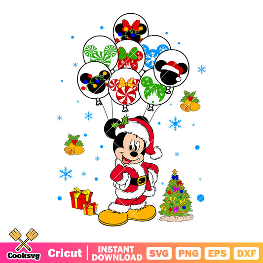 Mickey santa claus costume ballon svg