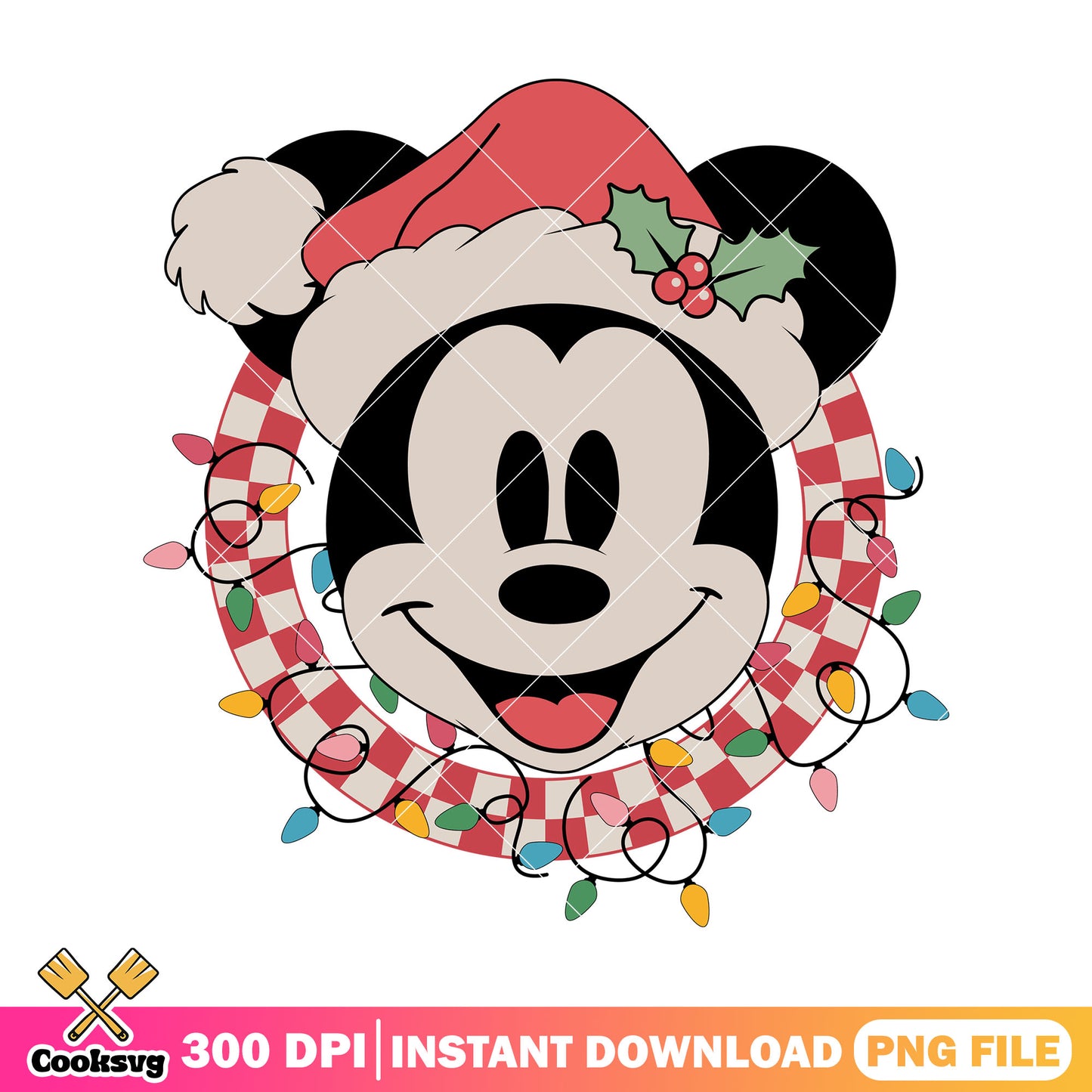 Mickey vintage head christmas png