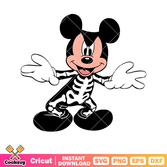 Mickey skeleton halloween svg