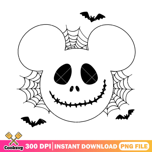 Mickey skull smile png, mickey mouse png, happy halloween png