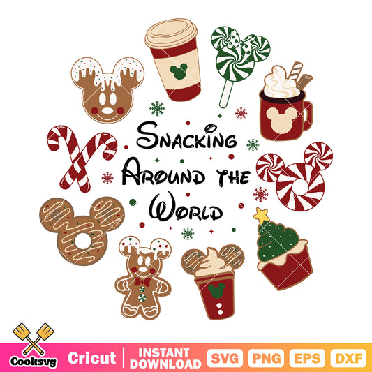 Mickey snacking around the world christmas svg