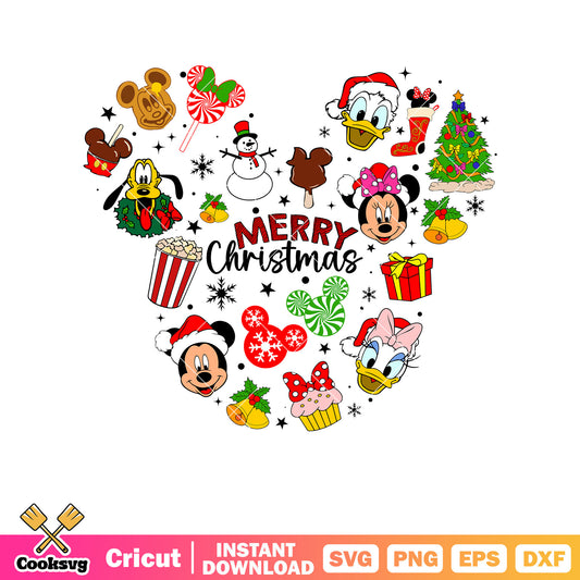 Mickey snacks head christmas svg