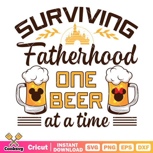 Mickey surviving fatherhood beer svg, disney beer​ svg, disney mickey mouse svg