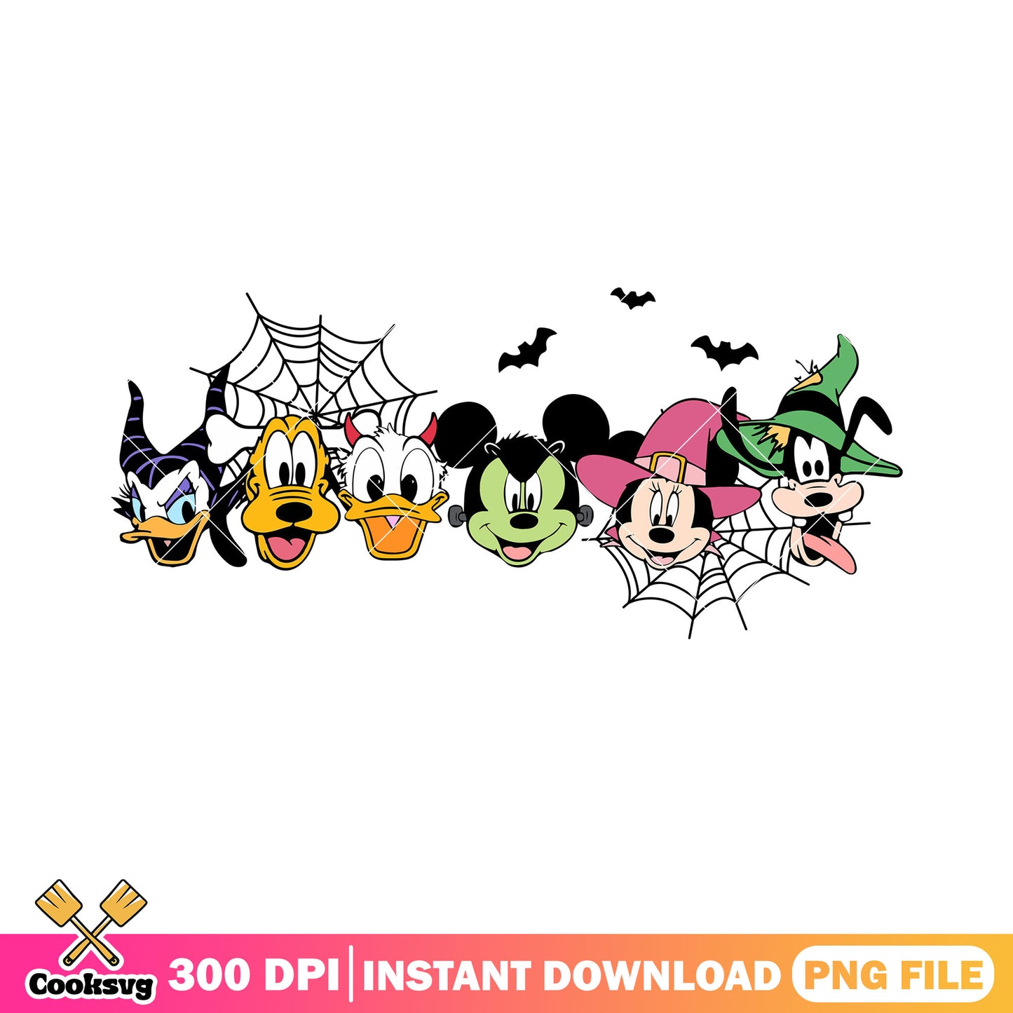 Mickey team halloween png, halloween costumes png, mickey mouse png