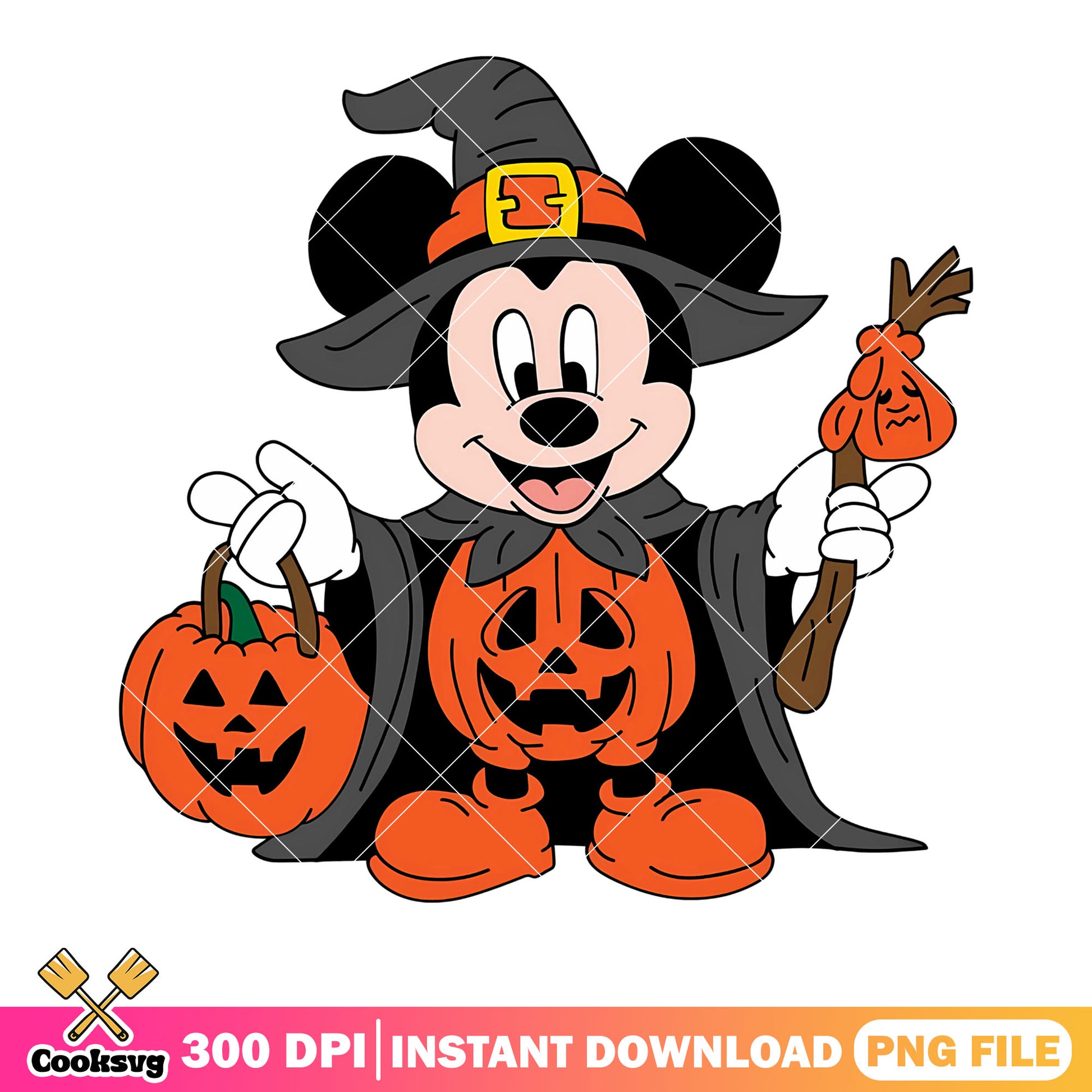 Mickey the witch png, jack o lantern png, disney halloween png