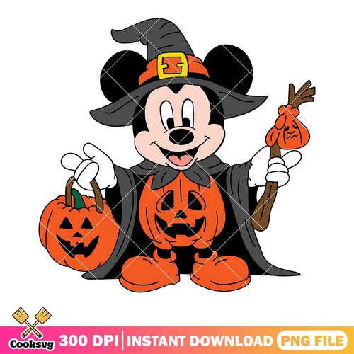 Mickey the witch png, jack o lantern png, disney halloween png