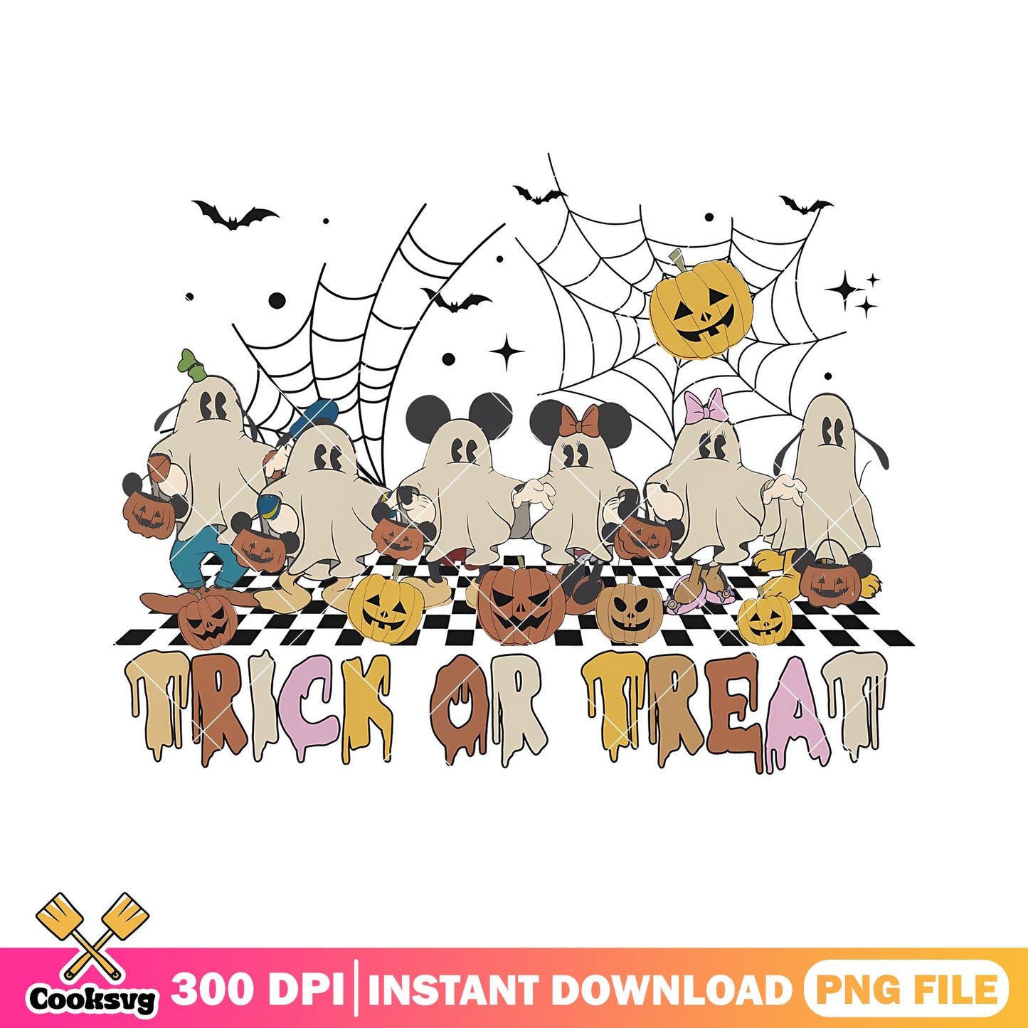 Mickey trick or treat png, mickey ghost png, mickey pumpkin png