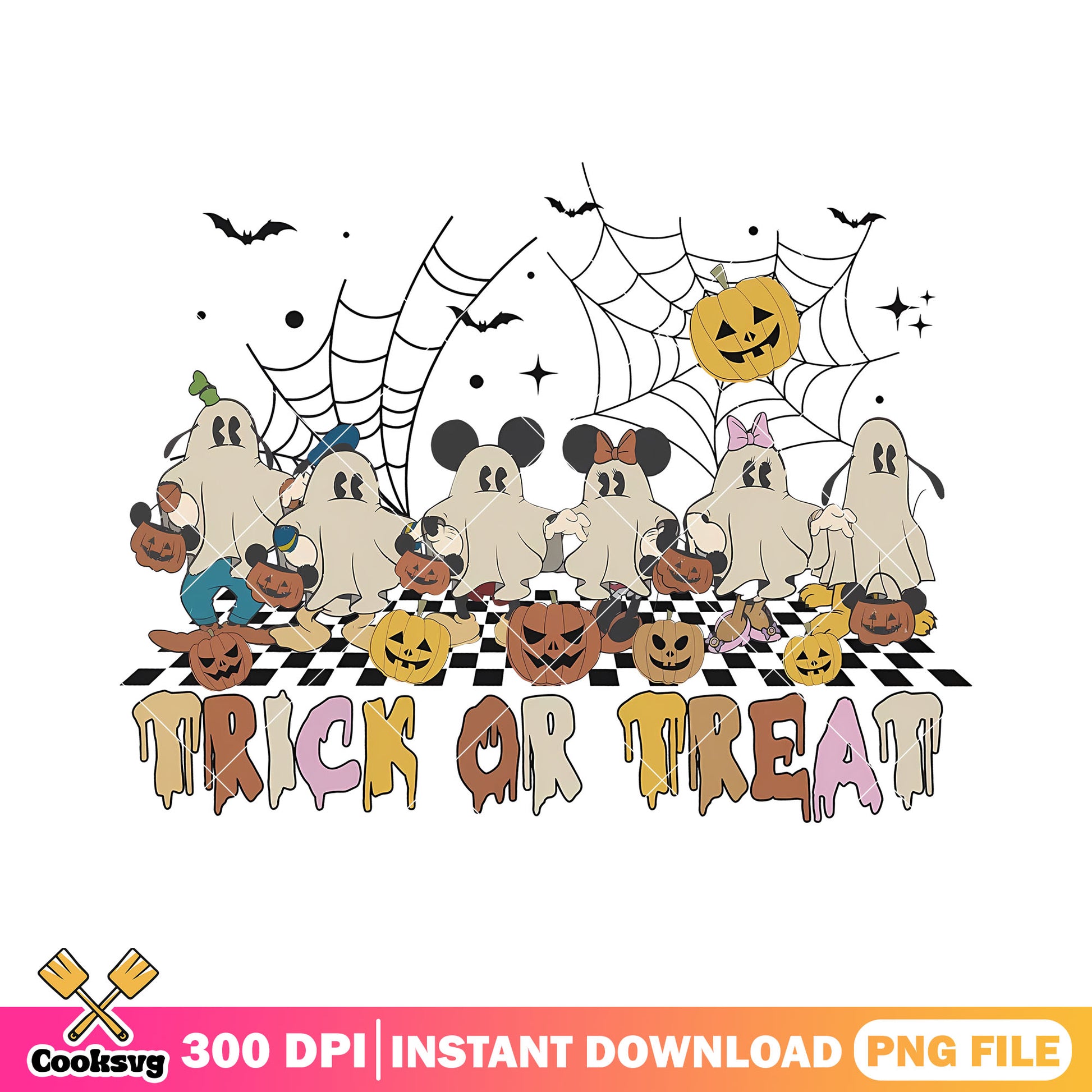 Mickey trick or treat png, mickey ghost png, mickey pumpkin png