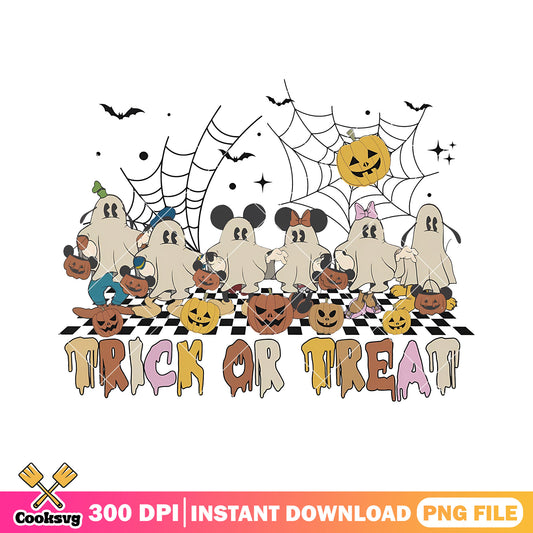 Mickey trick or treat png, mickey ghost png, mickey pumpkin png