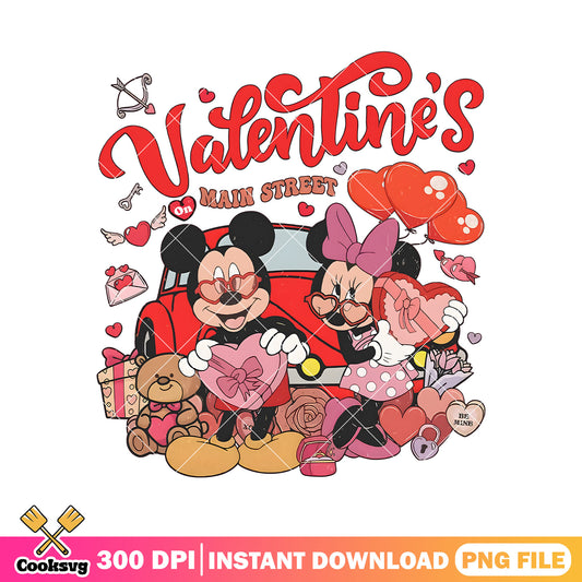 Mickey valentine in main street png design, mickey valentine png