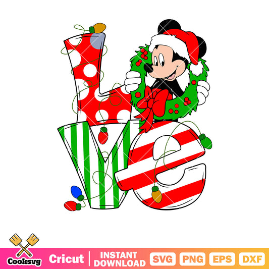 Mickey very love christmas svg