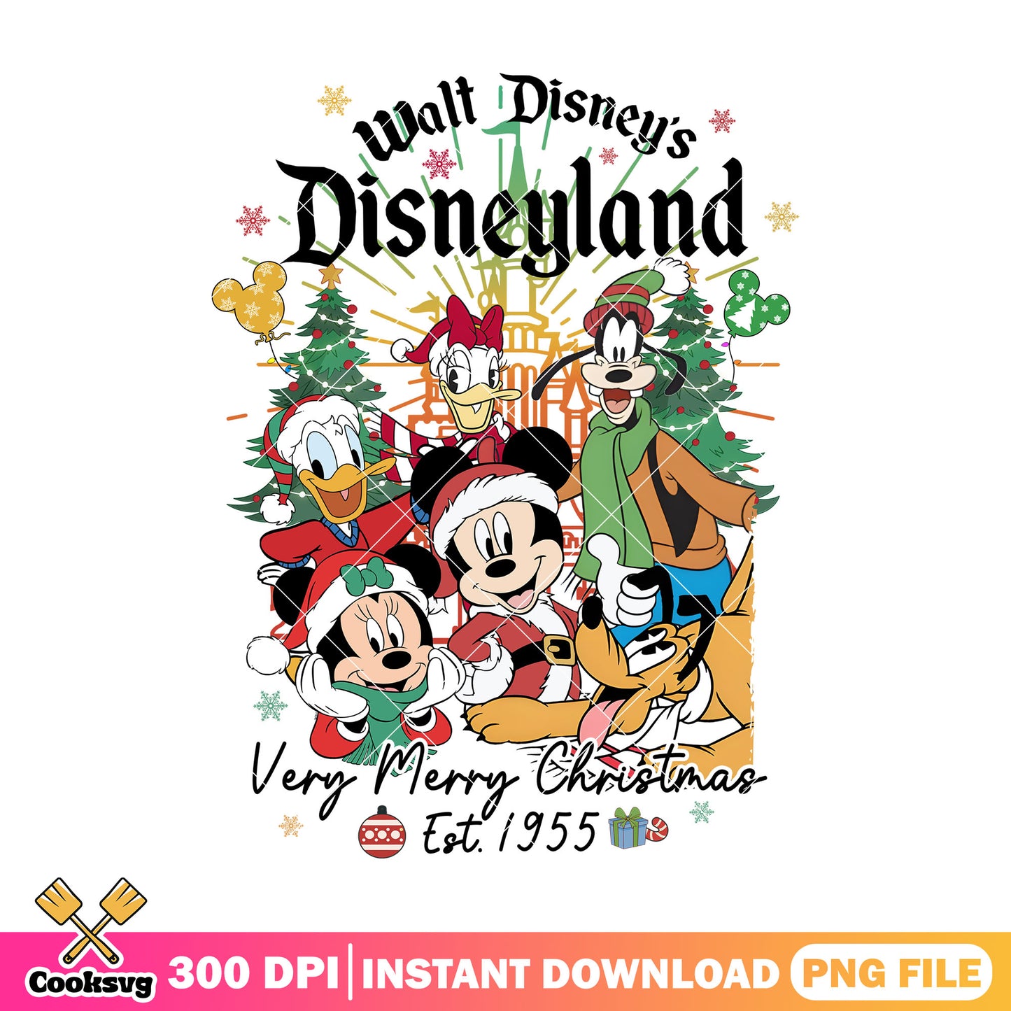 Mickey very merry christmas 1955 png