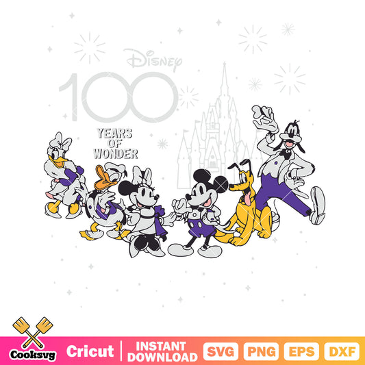 Mickey vintage 100 years of wonder svg