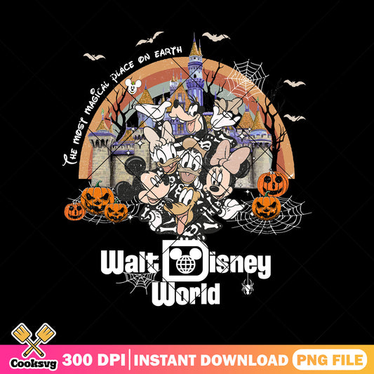 Mickey walt halloween png, disney castle png, halloween costume png