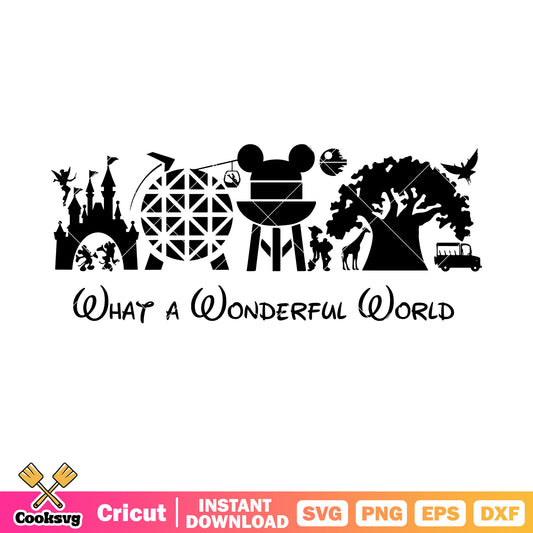 Mickey what a wonderful world svg, mickey outline svg, disney mickey svg