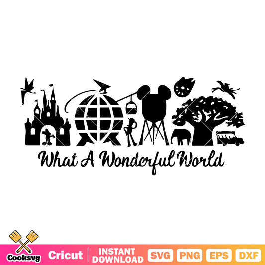 Mickey what a wonderful world svg, wonderful world of disney​ svg