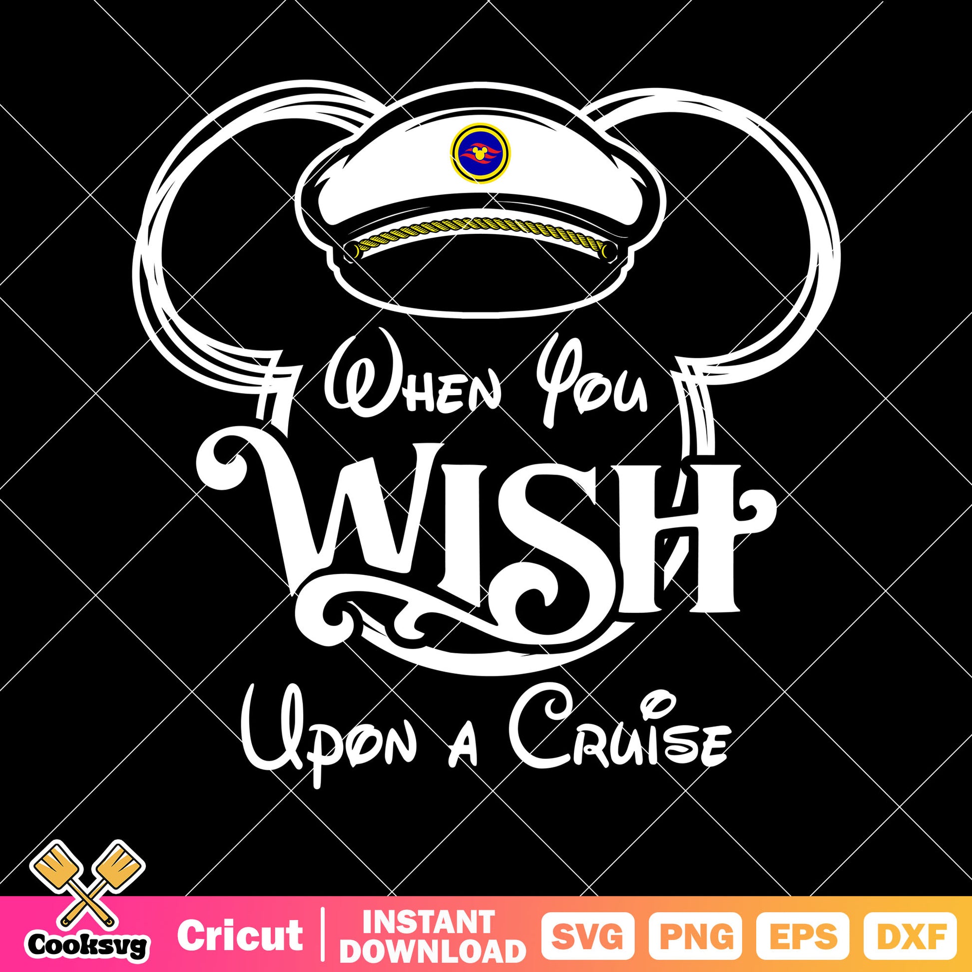 Mickey when you wish upon a cruise black svg, mickey head svg, disney cruise svg