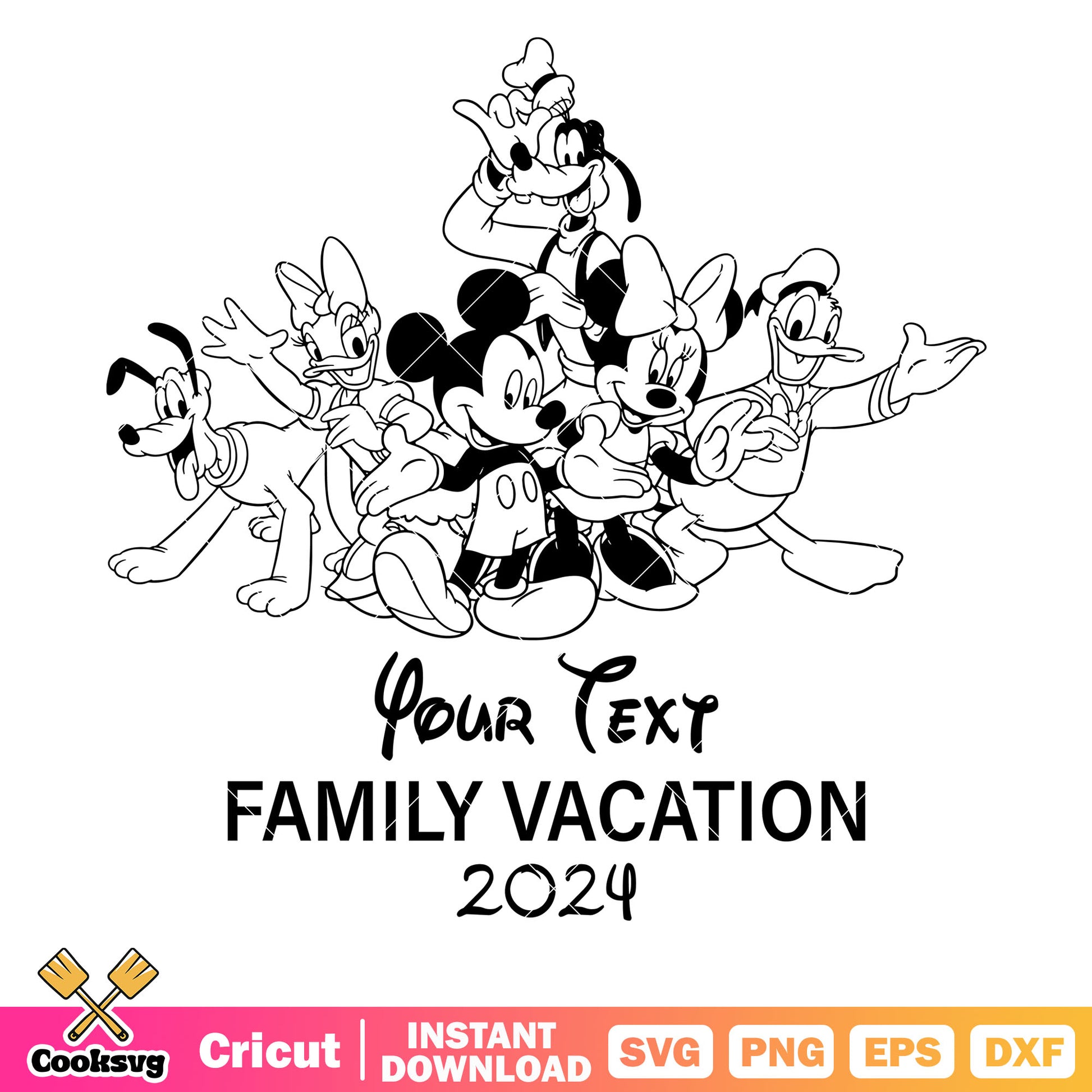 Mickey your text family vacation 2024 svg, disney family vacation svg, mickey friends svg