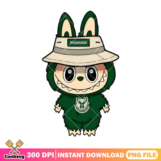 Milwaukee labubu baseball team png, labubu cute png, labubu green png