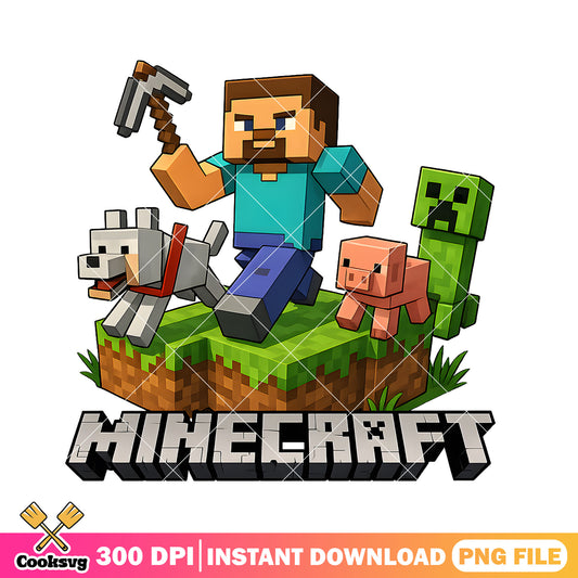 Minecraft steve and friends png, minecraft game png, steve minecraft png