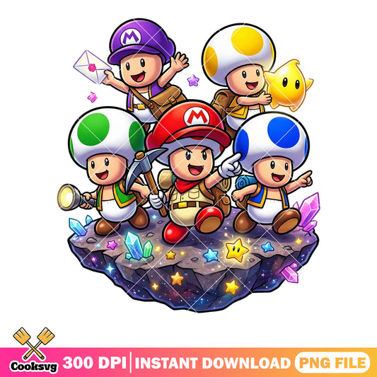 Mining crystal toad galaxy png, mario games png, super mario galaxy png