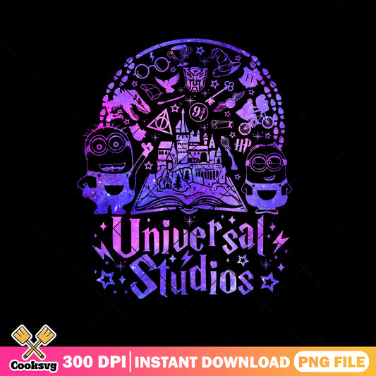 Minion purple vibes universal studios png, minions movie​ png