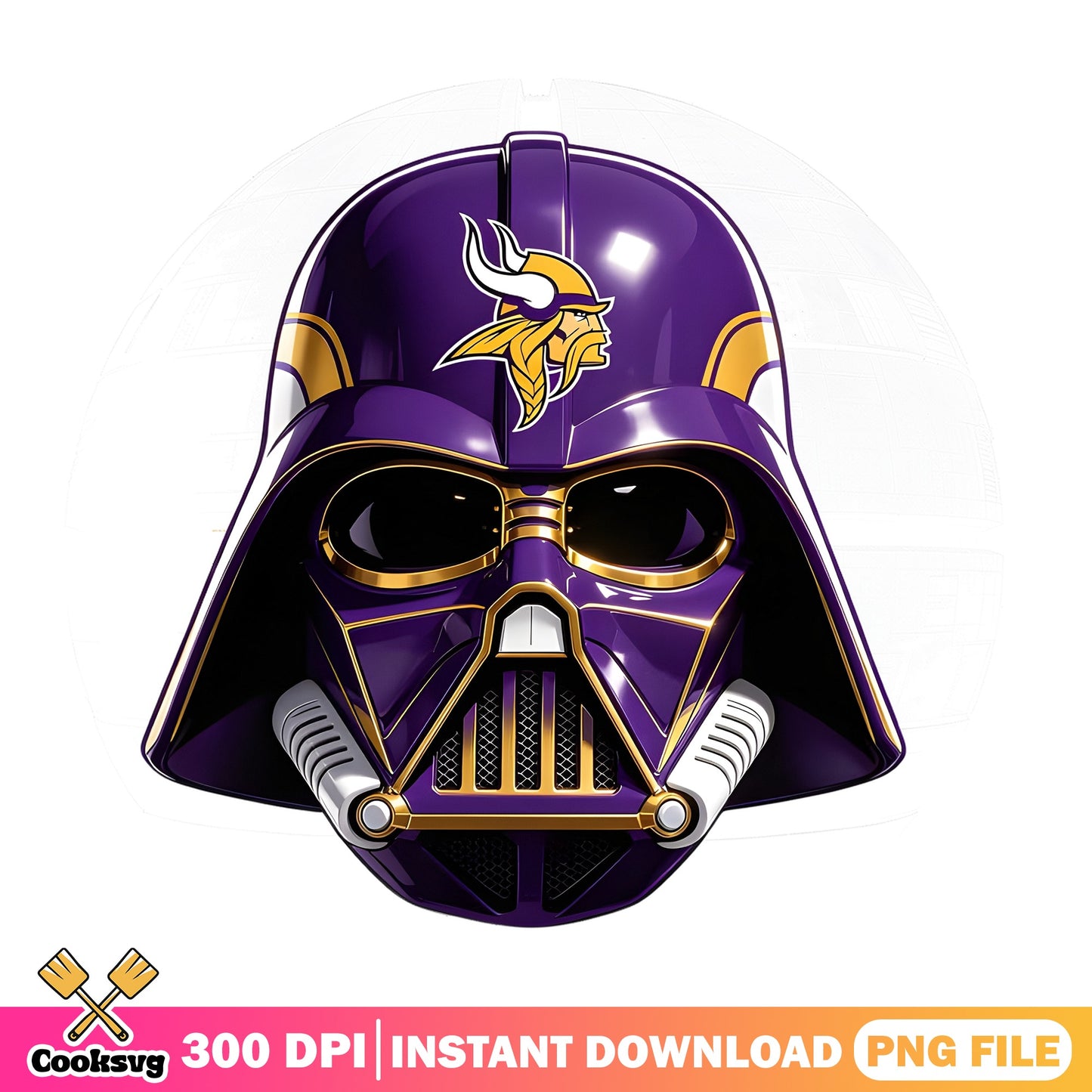 Minnesota Vikings Darth Vader Helmet PNG, NFL PNG, Star Wars PNG