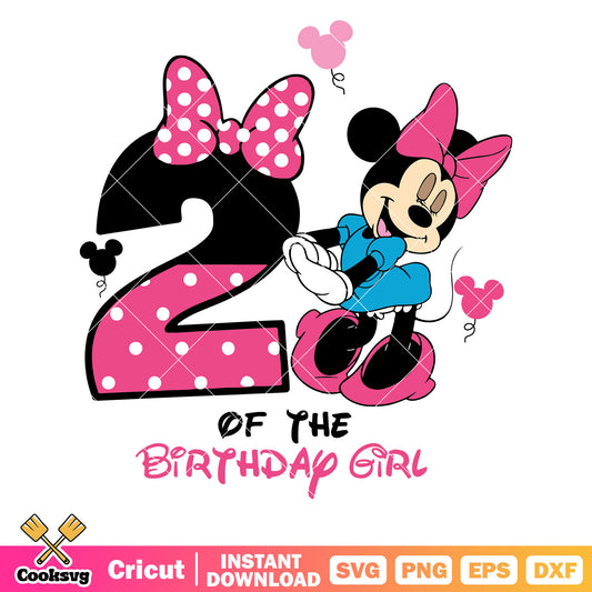 Minnie 2nd of the birthday girl svg design, disney birthday​ svg, minnie birthday​ svg